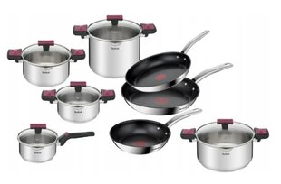 Katlu un pannu komplekts, 13 daļas Tefal Cook&Clip G723SA74 цена и информация | Кастрюли, скороварки | 220.lv