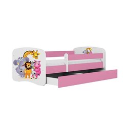 Babydreams rozā gulta ar atvilktni, bez matrača, 140/70 cena un informācija | Bērnu gultas | 220.lv