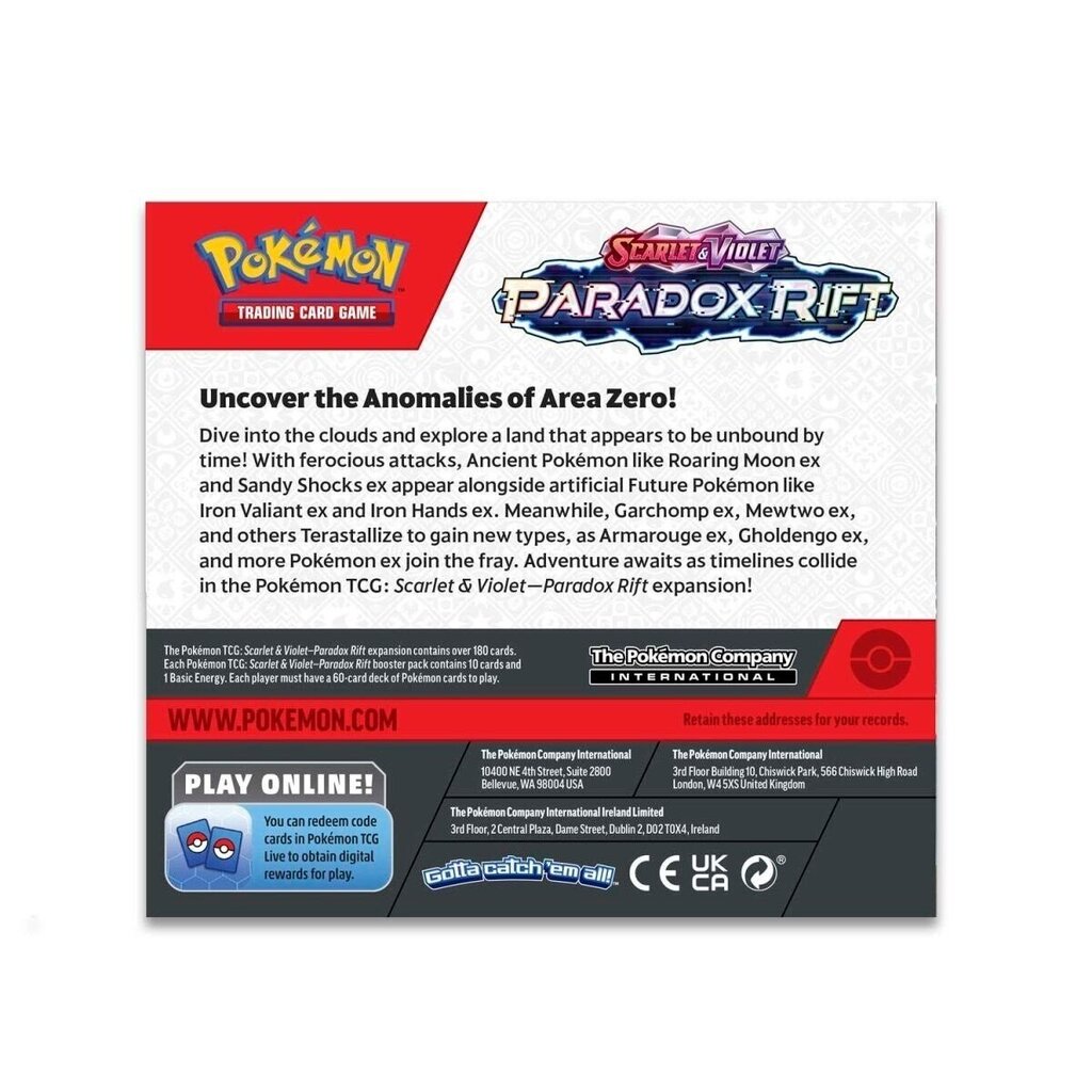 Kāršu spēle Pokemon TCG 4 Paradox Rift cena un informācija | Galda spēles | 220.lv