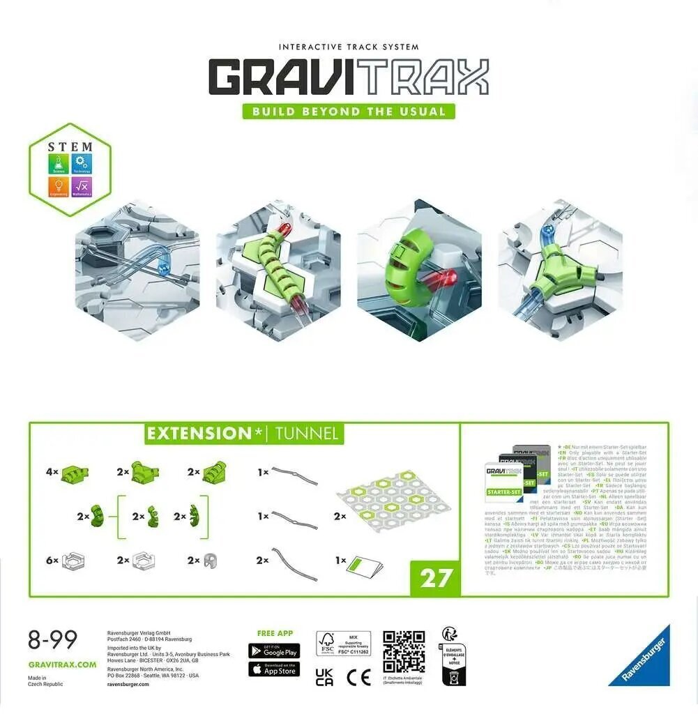 Papildinājums konstruktoram Ravensburger Gravitrax Extension Tunnel cena un informācija | Konstruktori | 220.lv