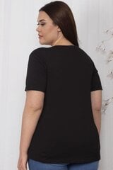 Черная футболка из натурального хлопка. C754-JU-44 цена и информация | Женские блузки, рубашки | 220.lv
