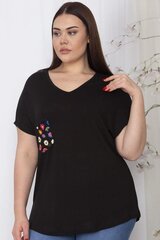 Черная вискозная рубашка женская C753-JU-46 цена и информация | Женские блузки, рубашки | 220.lv
