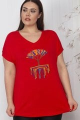 Красная блузка с вырезом-конвертом C743-RA-46 цена и информация | Женские блузки, рубашки | 220.lv