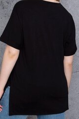 Черная женская футболка с аппликацией C764-JU-44 цена и информация | Женские блузки, рубашки | 220.lv