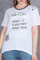 Белая футболка с надписями C763-BA-44 цена и информация | Женские футболки | 220.lv