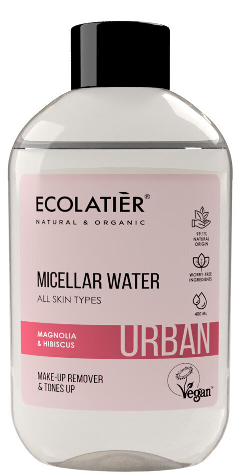 Micelārais ūdens visiem ādas tipiem Ecolatier Urban, 400 ml cena un informācija | Sejas ādas kopšana | 220.lv