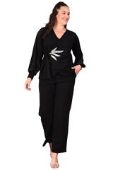 Elegants melns divdaļīgs uzvalks T1299-JU-44/46 cena un informācija | Sieviešu kostīmi | 220.lv