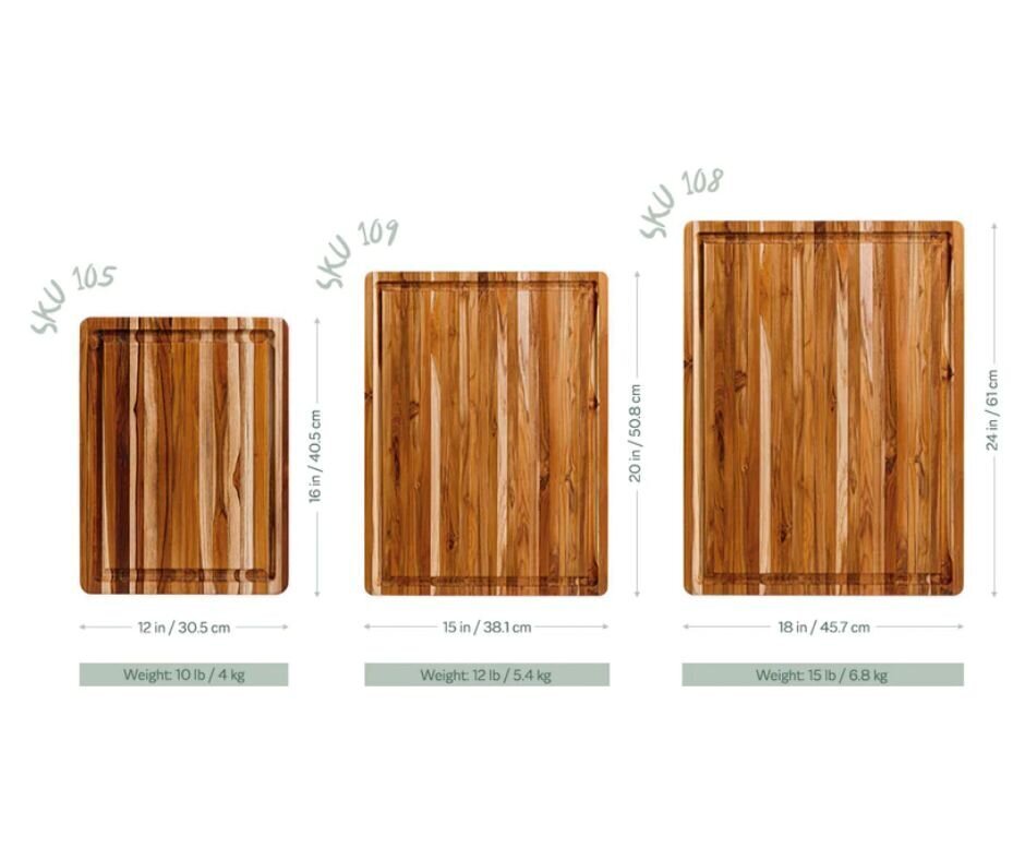 Teakhaus griešanas dēlis, 40,6x30,5 cm cena un informācija | Griešanas dēlīši | 220.lv