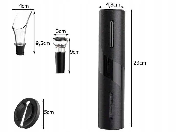 Verk Group elektriskais vīna attaisāmais komplekts, 4,8x23 cm cena un informācija | Virtuves piederumi | 220.lv