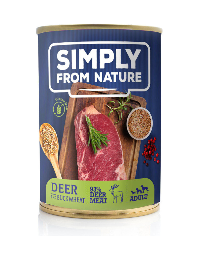 Simply From Nature ar brieža gaļu un griķiem, 6x400 g цена и информация | Konservi suņiem | 220.lv