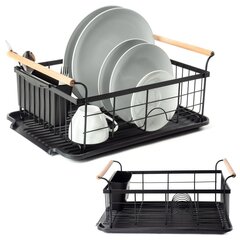 Подставка для посуды, 42.5x29.5x19 см, черная цена и информация | Кухонные принадлежности | 220.lv