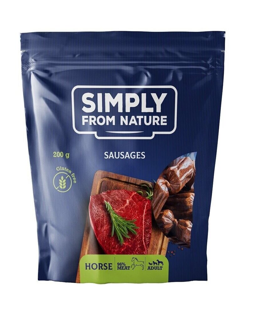 Simply from nature ar zirga gaļu, 3x200 g cena un informācija | Gardumi suņiem | 220.lv