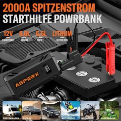 Power Bank Asperx, 2000A, 12 V, starteris cena un informācija | Akumulatoru lādētāji | 220.lv