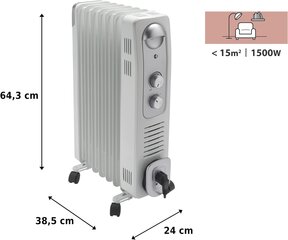 Elektriskais eļļas radiators Equation, 1500 W cena un informācija | Sildītāji | 220.lv