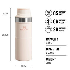 Termokrūze The Trigger-Action Travel Mug Classic 0,35L gaiši rozā cena un informācija | Termosi, termokrūzes | 220.lv