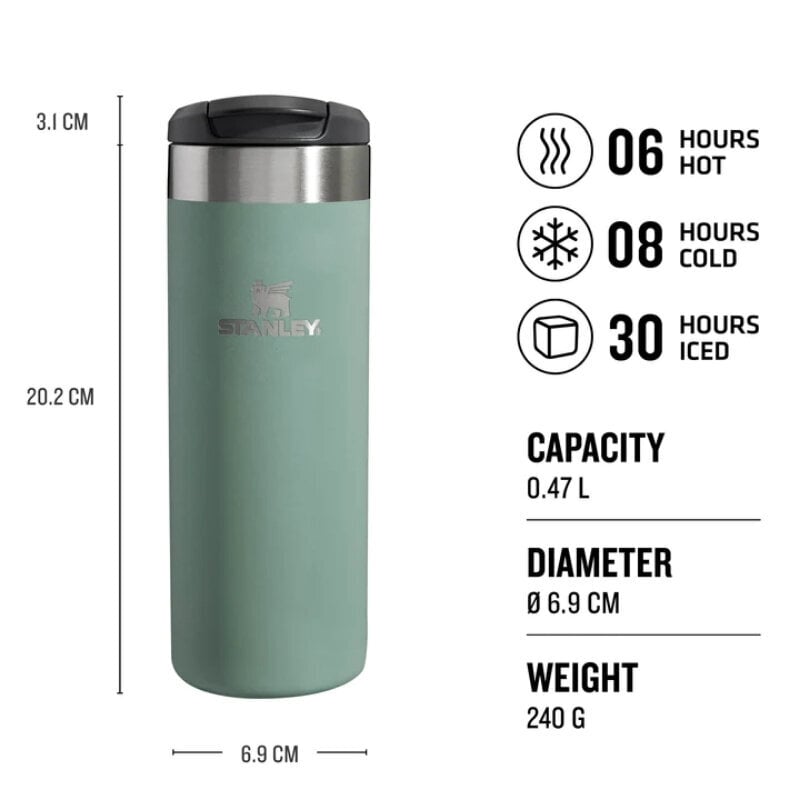 Termokrūze The AeroLight Transit Mug 0,47L zilganpelēka cena un informācija | Termosi, termokrūzes | 220.lv