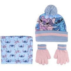 Cepures, šalles un cimdu komplekts meitenēm Stitch S0737898 цена и информация | Шапки, перчатки, шарфы для девочек | 220.lv