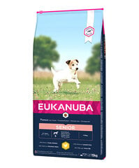 Eukanuba Caring Senior vecākiem mazu šķirņu suņiem ar vistu, 15 kg cena un informācija | Sausā barība suņiem | 220.lv