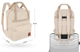 Rokas bagāžas mugursoma Granori, 40x30x20 cm, bēša cena un informācija | Sporta somas un mugursomas | 220.lv