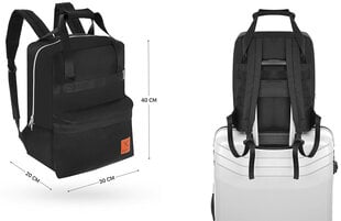 Rokas bagāžas mugursoma Granori, 40x30x20 cm, melna cena un informācija | Sporta somas un mugursomas | 220.lv
