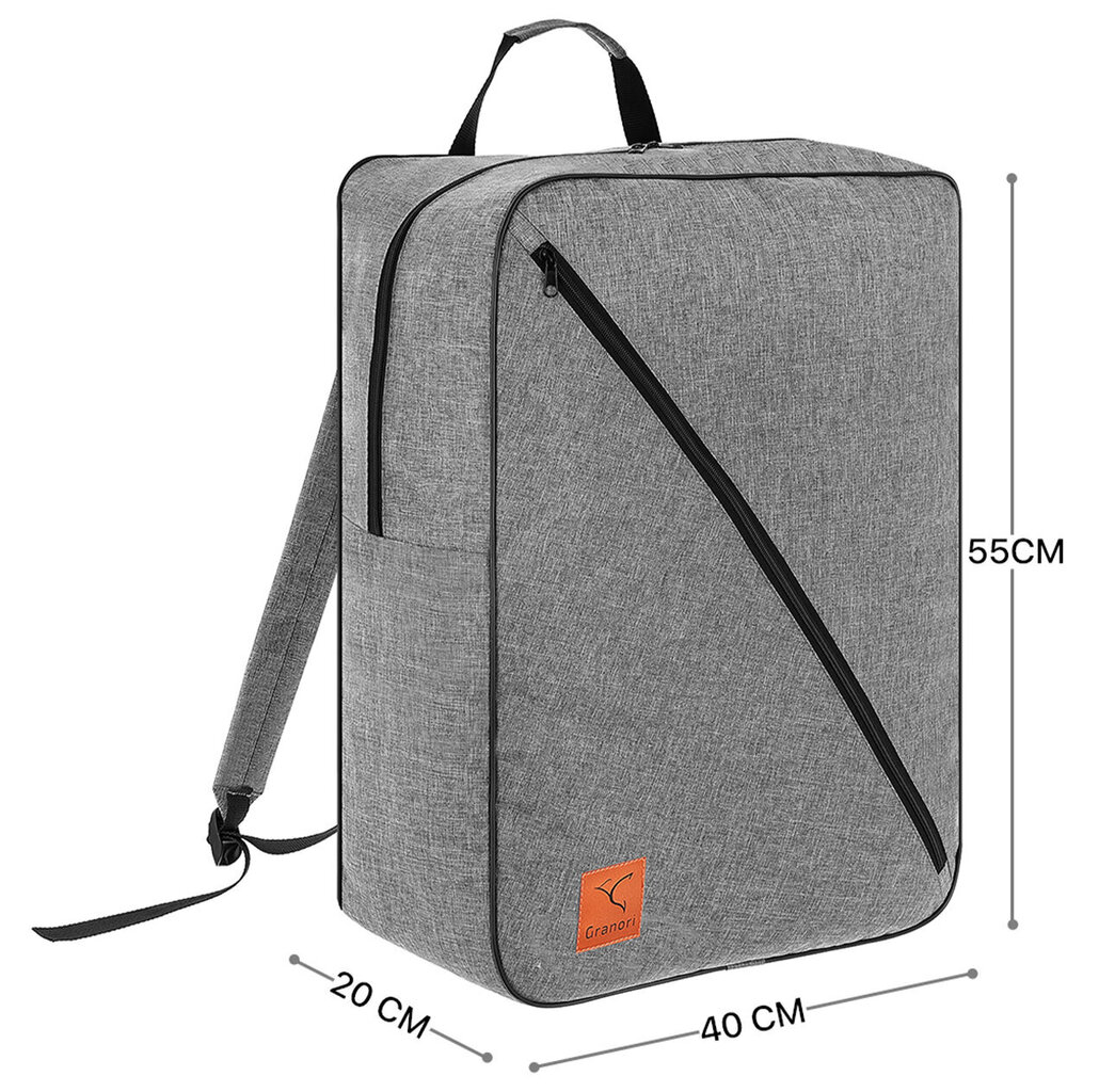 Ceļojumu bagāžas soma Granori, 55x40x20 cm, pelēka ​ цена и информация | Sporta somas un mugursomas | 220.lv