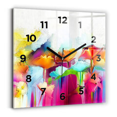 Sienas pulkstenis Abstrakti Ziedi, 30x30 cm cena un informācija | Pulksteņi | 220.lv