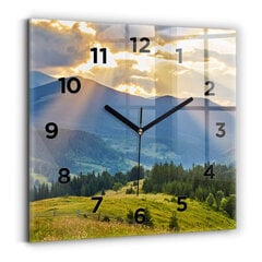 Sienas pulkstenis Ainava Ar Mežiem, 30x30 cm цена и информация | Часы | 220.lv
