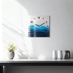 Sienas pulkstenis Akvareļu Kalni, 30x30 cm цена и информация | Часы | 220.lv