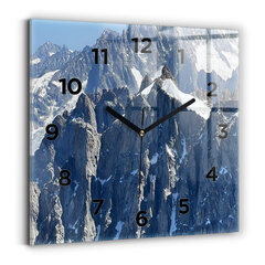 Sienas pulkstenis Alpu Kalni Ziemā, 30x30 cm cena un informācija | Pulksteņi | 220.lv