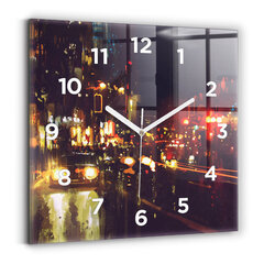 Sienas pulkstenis Apgleznota Pilsēta, 30x30 cm cena un informācija | Pulksteņi | 220.lv