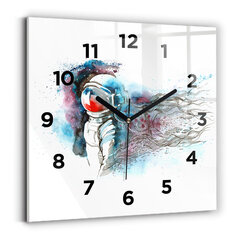 Sienas pulkstenis Astronauta Abstrakcija, 30x30 cm cena un informācija | Pulksteņi | 220.lv