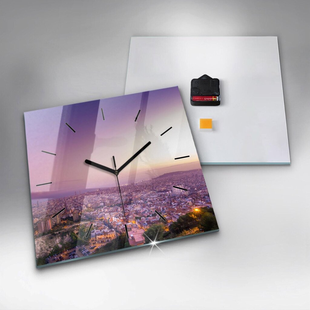 Sienas pulkstenis Barselonas El Karmels, 30x30 cm cena un informācija | Pulksteņi | 220.lv