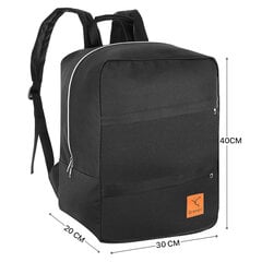 Rokas bagāžas mugursoma Granori, 40x30x20 cm, melna цена и информация | Рюкзаки и сумки | 220.lv