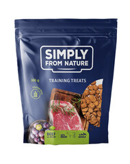 Simply from nature training treats с говядиной и сливами, 3х300 г цена и информация | Лакомства для собак | 220.lv