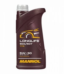 Mannol 7715 Long Life 504/507. 5W-30 API SN/CF sintētiskā eļļa, 1L cena un informācija | Motoreļļas | 220.lv