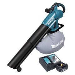 Аккумуляторная воздуходувка Makita DUB 187 RF 18 V, с аккумулятором 3.0 Ач и зарядным блоком цена и информация | Пылесосы для сбора листьев, измельчители веток, очистители тротуарной плитки | 220.lv