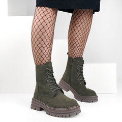 Sergio Leone женские ботинки на грубой платформе со шнуровкой, зеленый цена и информация | Женские сапоги | 220.lv