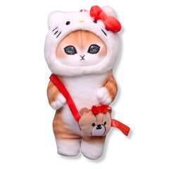 Плюшевый котик с красным бантиком Kitty Kuromi, 18 см цена и информация | Мягкие игрушки | 220.lv