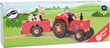 Koka traktors ar piekabi Small Foot, sarkans cena un informācija | Rotaļlietas zēniem | 220.lv