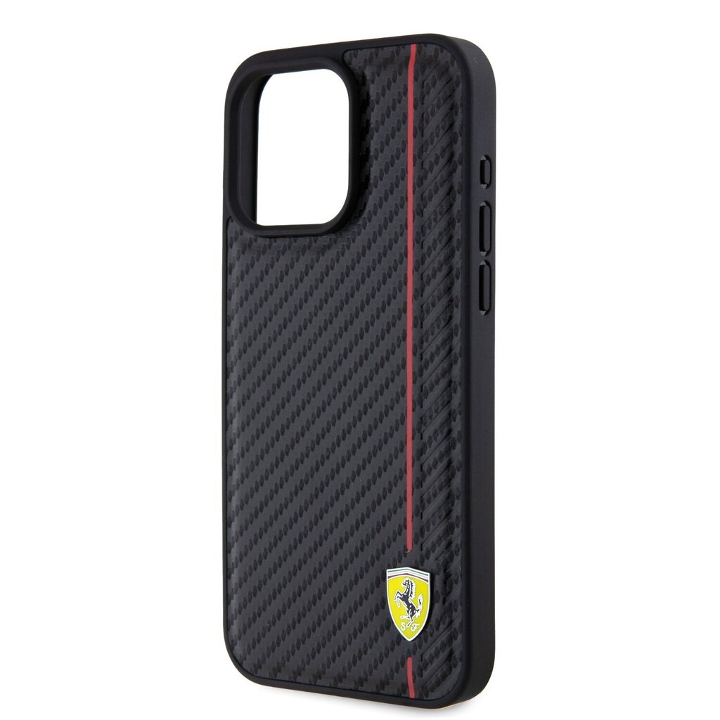 Ferrari Leather Carbon Vertical Red Line Case cena un informācija | Telefonu vāciņi, maciņi | 220.lv