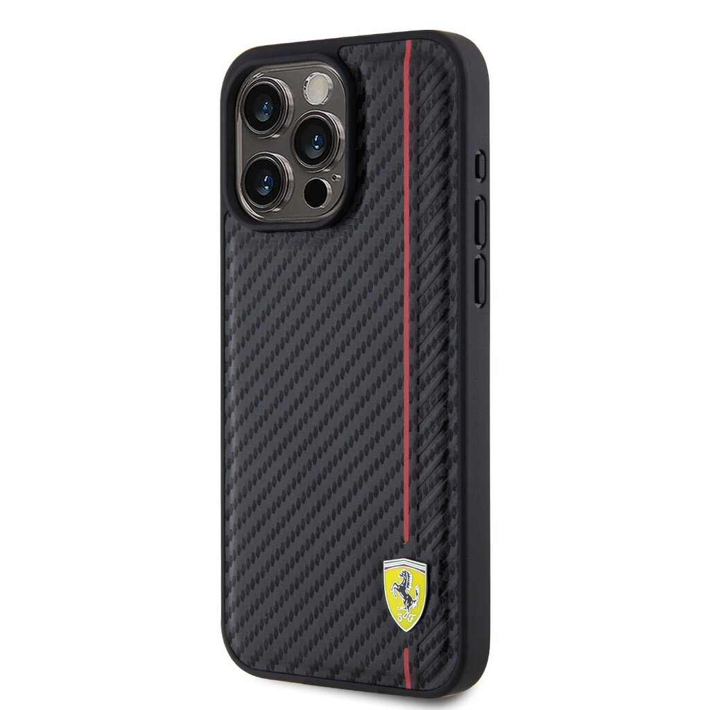 Ferrari Leather Carbon Vertical Red Line Case cena un informācija | Telefonu vāciņi, maciņi | 220.lv