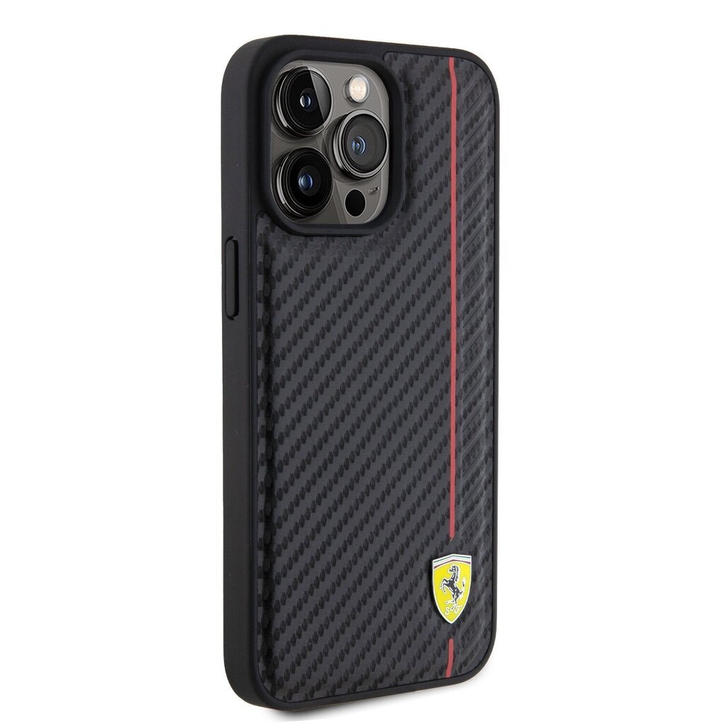 Ferrari Leather Carbon Vertical Red Line Case цена и информация | Telefonu vāciņi, maciņi | 220.lv
