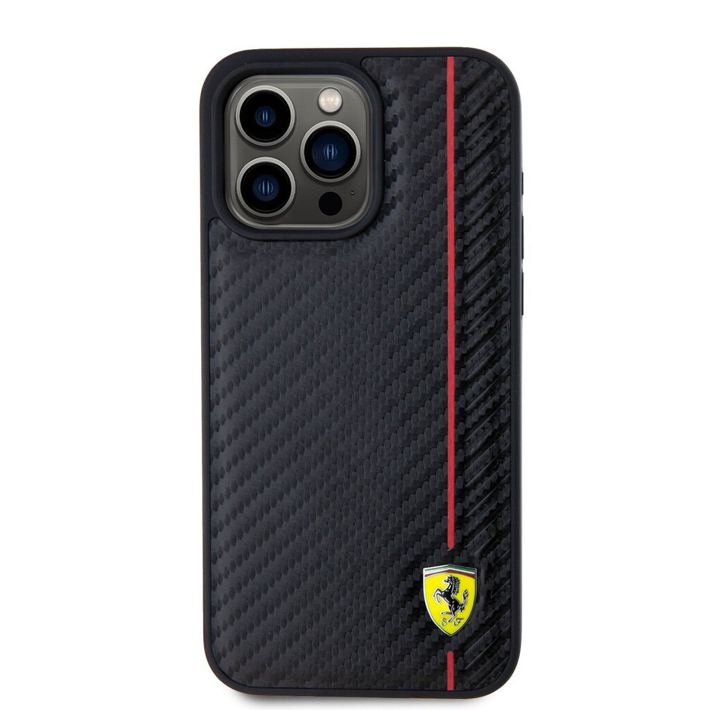 Ferrari Leather Carbon Vertical Red Line Case цена и информация | Telefonu vāciņi, maciņi | 220.lv