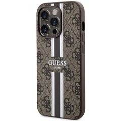 Guess GUHMP15LP4RPSW iPhone 15 Pro 6.1" brązowy|brown hardcase 4G Printed Stripes MagSafe цена и информация | Чехлы для телефонов | 220.lv