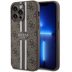 Guess GUHMP15XP4RPSW iPhone 15 Pro Max 6.7" brązowy|brown hardcase 4G Printed Stripes MagSafe цена и информация | Чехлы для телефонов | 220.lv