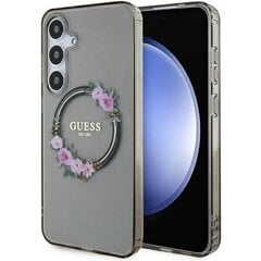 Guess GUHMS24MHFWFCK S24+ S926 czarny|black hardcase IML Flowers Wreath MagSafe цена и информация | Чехлы для телефонов | 220.lv