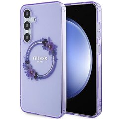 Guess GUHMS24SHFWFCT S24 S921 przeźroczysty|transparent hardcase IML Flowers Wreath MagSafe цена и информация | Чехлы для телефонов | 220.lv