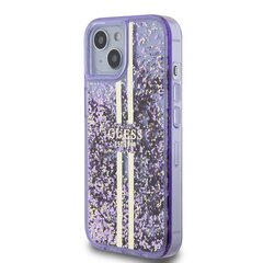 Guess PC|TPU Liquid Glitter Gold Stripe Case for iPhone 15 Pro Max Purple цена и информация | Чехлы для телефонов | 220.lv