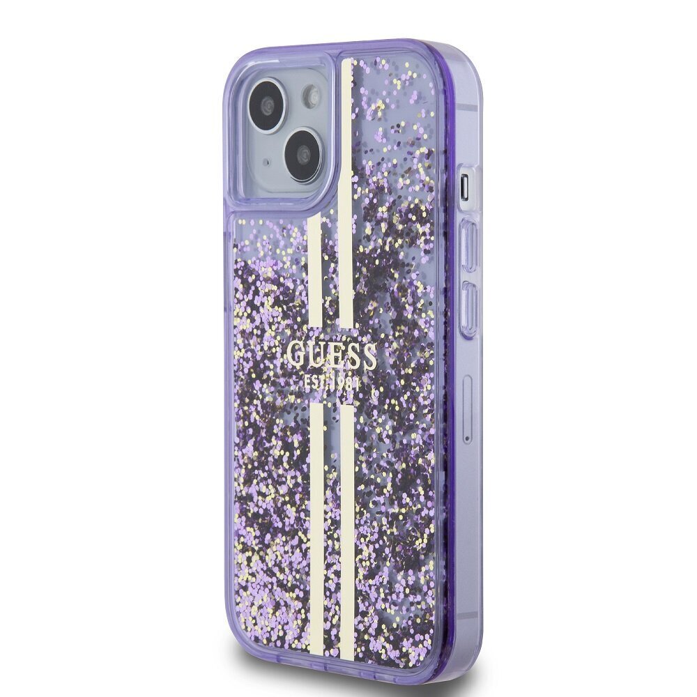 Guess Liquid Glitter Gold Stripe Case cena un informācija | Telefonu vāciņi, maciņi | 220.lv