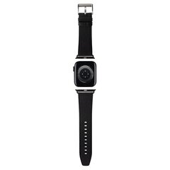 Karl Lagerfeld pasek do Apple Watch 42|44|45|49 mm KLAWLSAKLHPK STRAP SAFFIANO MONO BLACK цена и информация | Аксессуары для смарт-часов и браслетов | 220.lv